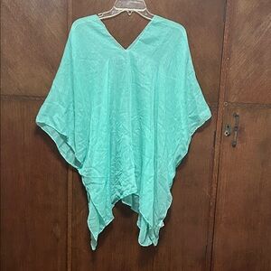 Flowy mint green Poncho Cover Top size OS